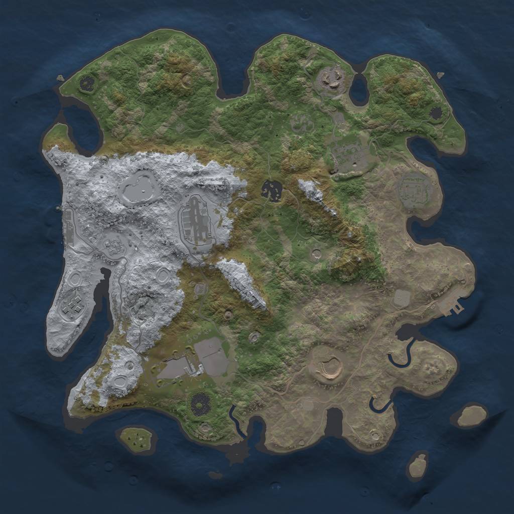 Rust Map: Procedural Map, Size: 3500, Seed: 5548693, 15 Monuments
