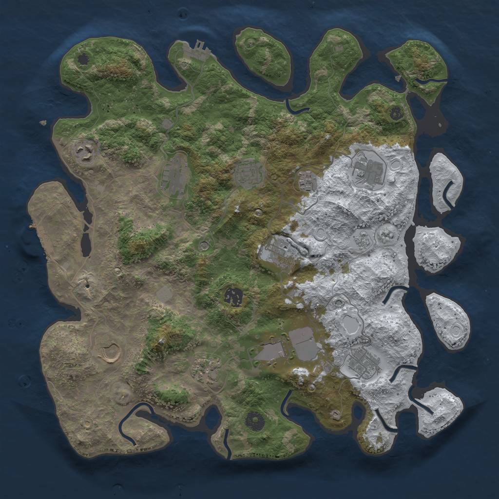 Rust Map: Procedural Map, Size: 3850, Seed: 1532315566, 20 Monuments