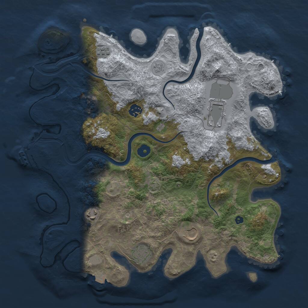 Rust Map: Procedural Map, Size: 3700, Seed: 47101049, 11 Monuments