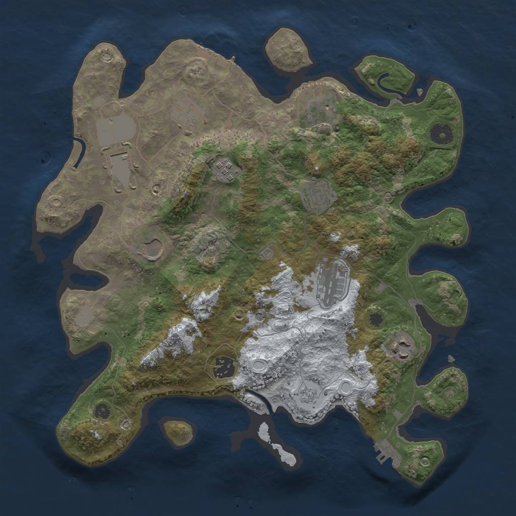 Rust Map: Procedural Map, Size: 3500, Seed: 57238, 18 Monuments
