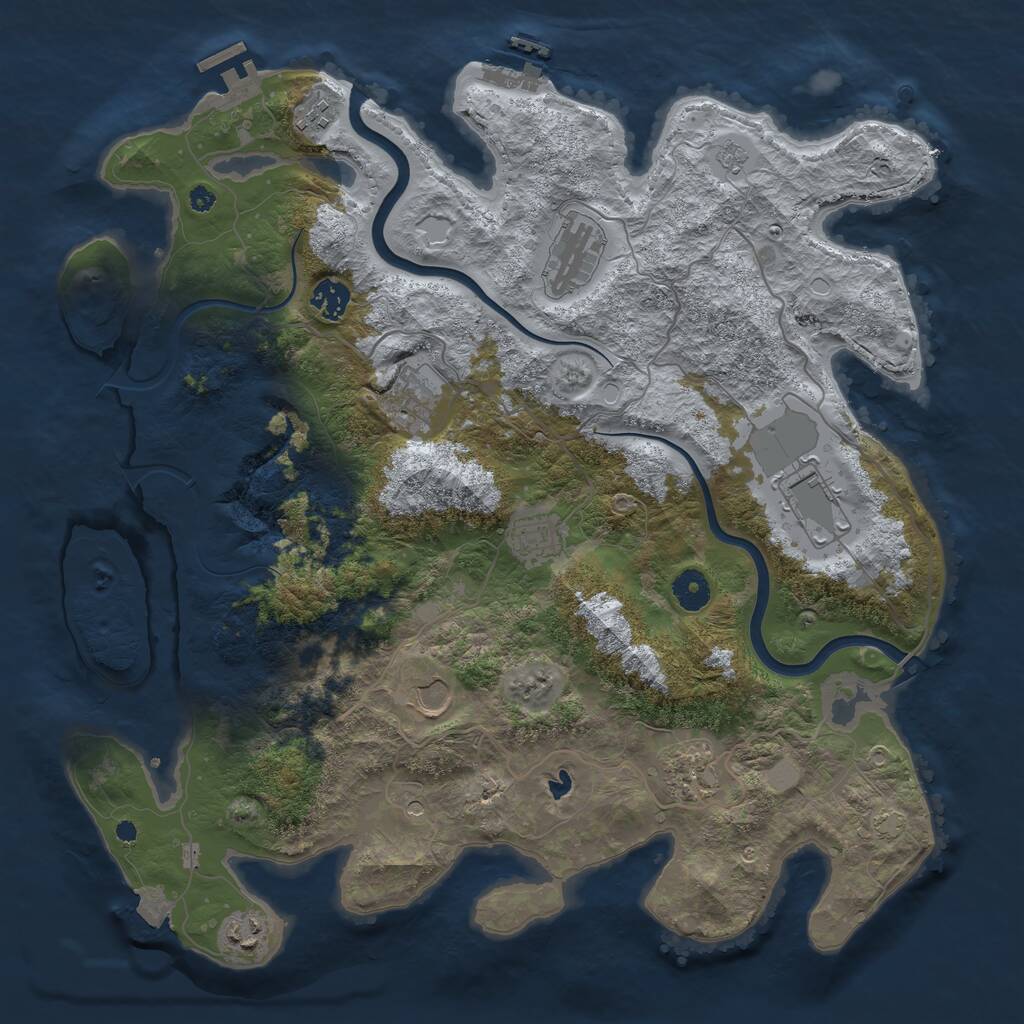 Rust Map: Procedural Map, Size: 4000, Seed: 1514308070, 15 Monuments