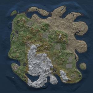 Thumbnail Rust Map: Procedural Map, Size: 3700, Seed: 683247979, 19 Monuments