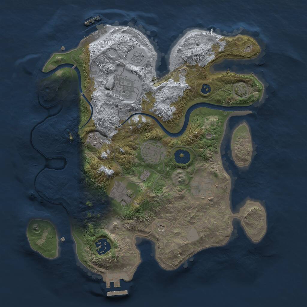 Rust Map: Procedural Map, Size: 3000, Seed: 277662351, 12 Monuments