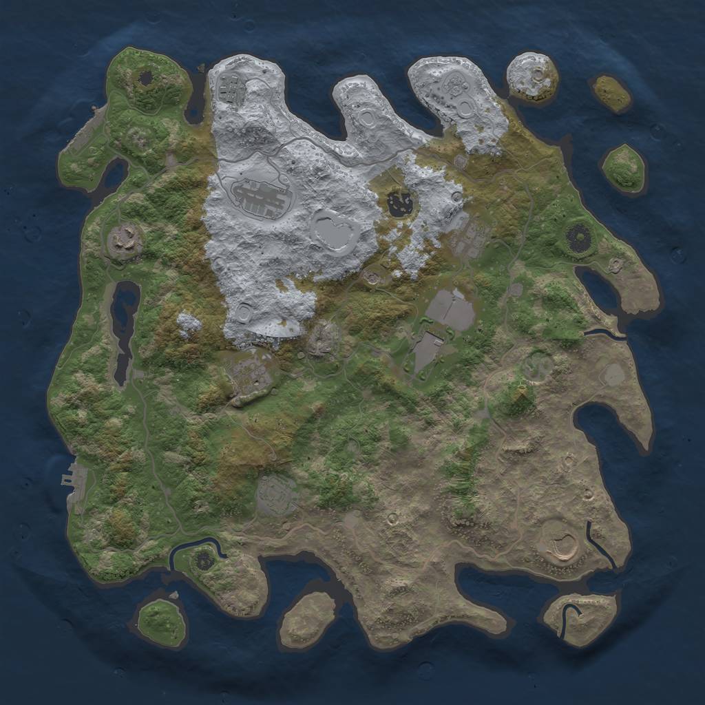 Rust Map: Procedural Map, Size: 4000, Seed: 157986, 18 Monuments