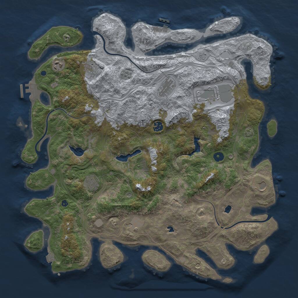 Rust Map: Procedural Map, Size: 4500, Seed: 613215600, 15 Monuments