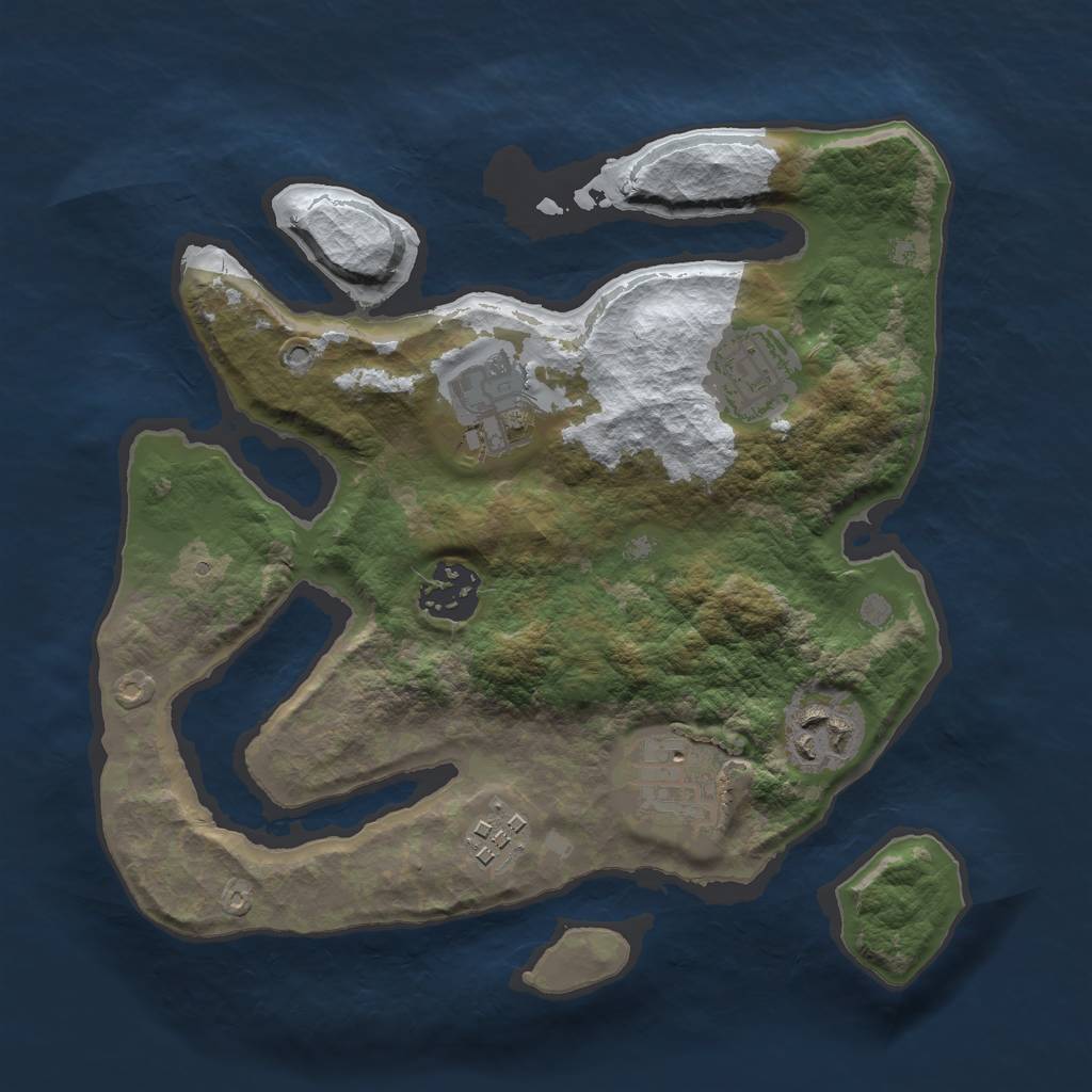 Rust Map: Barren, Size: 2700, Seed: 150, 8 Monuments