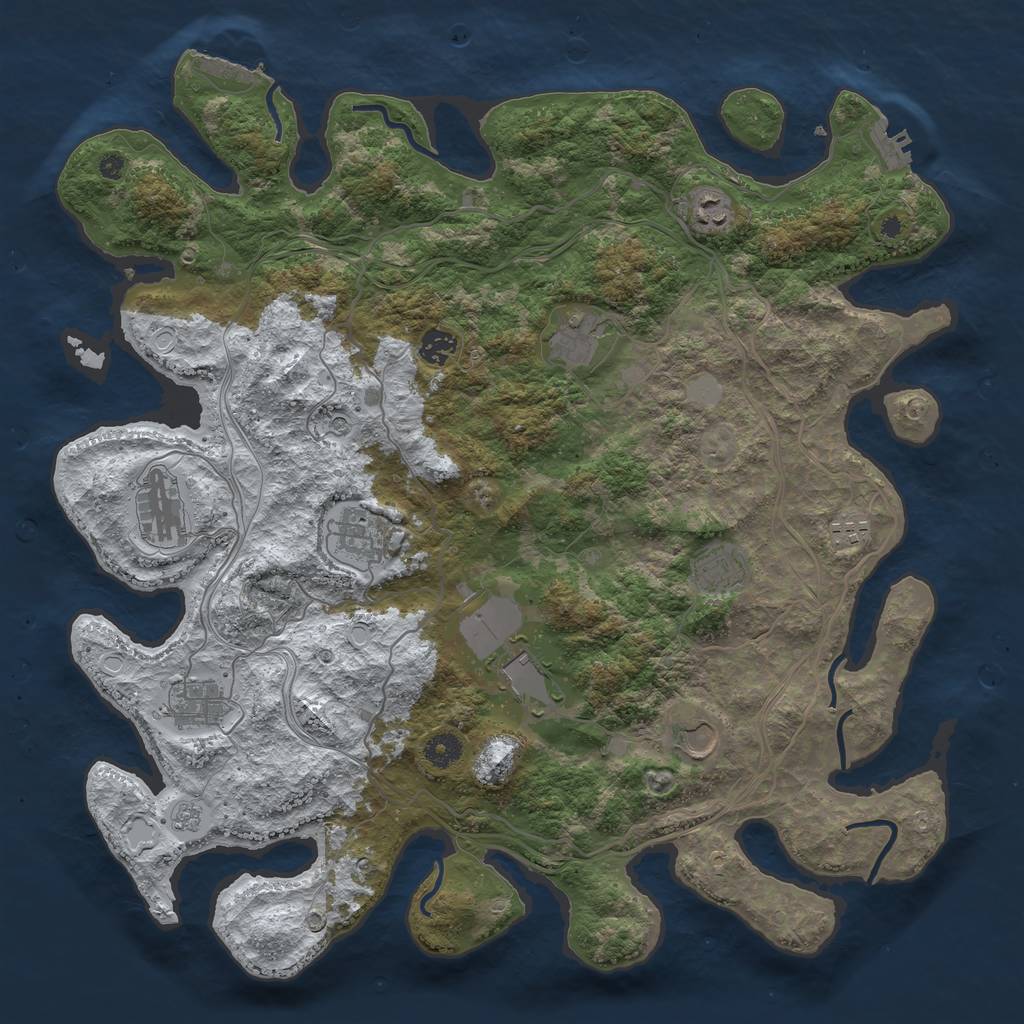 Rust Map: Procedural Map, Size: 4250, Seed: 192874479, 19 Monuments
