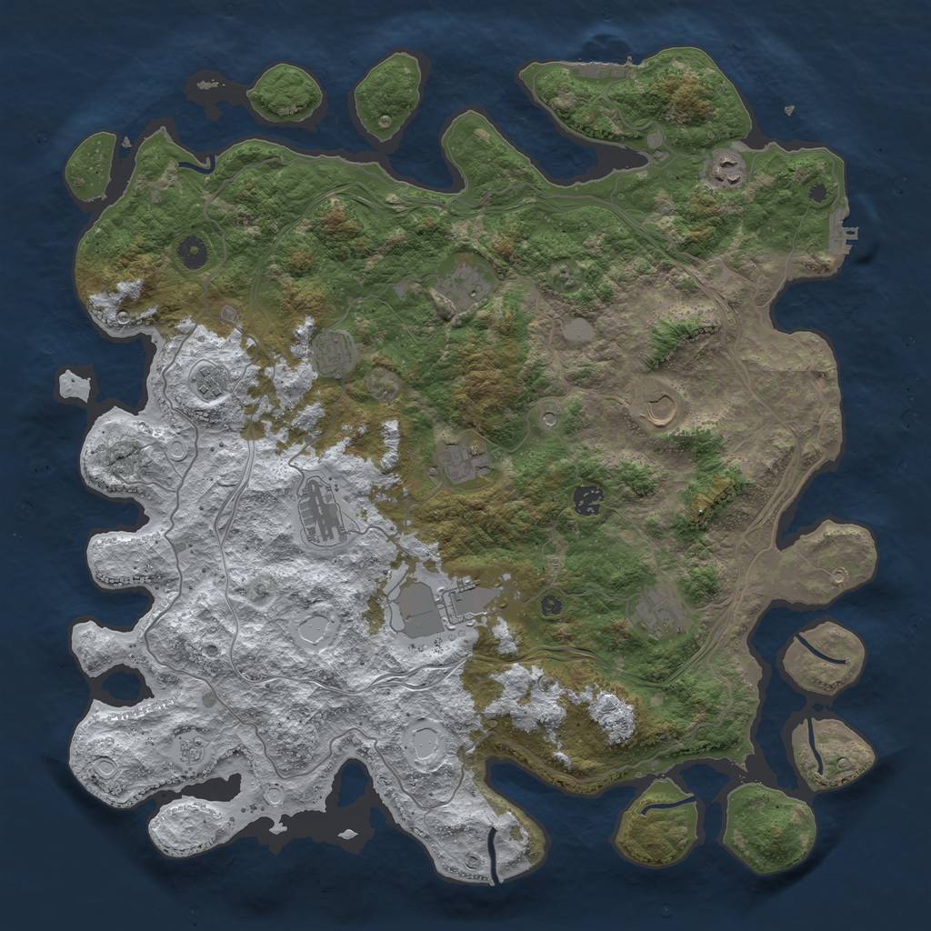 Rust Map: Procedural Map, Size: 4500, Seed: 6760, 19 Monuments