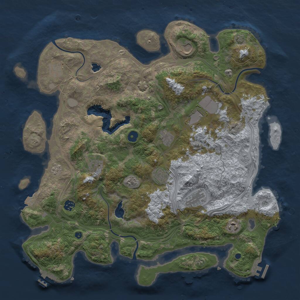 Rust Map: Procedural Map, Size: 4250, Seed: 64, 16 Monuments