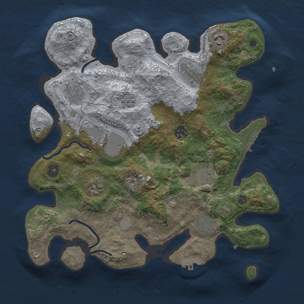 Rust Map: Procedural Map, Size: 3500, Seed: 12290651, 18 Monuments