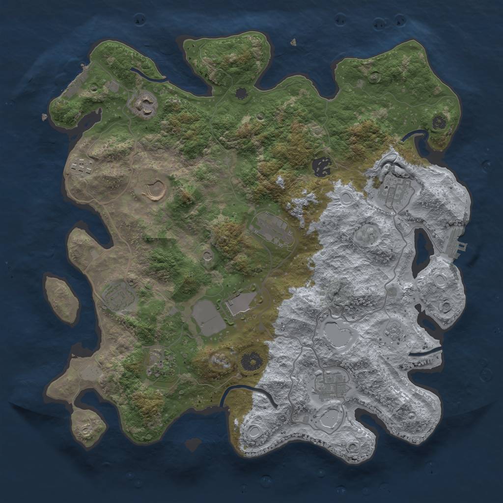 Rust Map: Procedural Map, Size: 3700, Seed: 1377302992, 19 Monuments