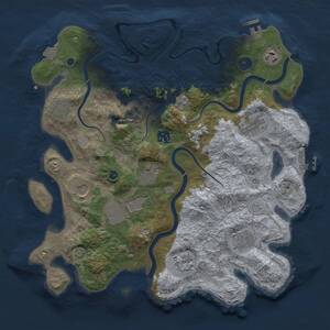 Thumbnail Rust Map: Procedural Map, Size: 3700, Seed: 1377302992, 17 Monuments