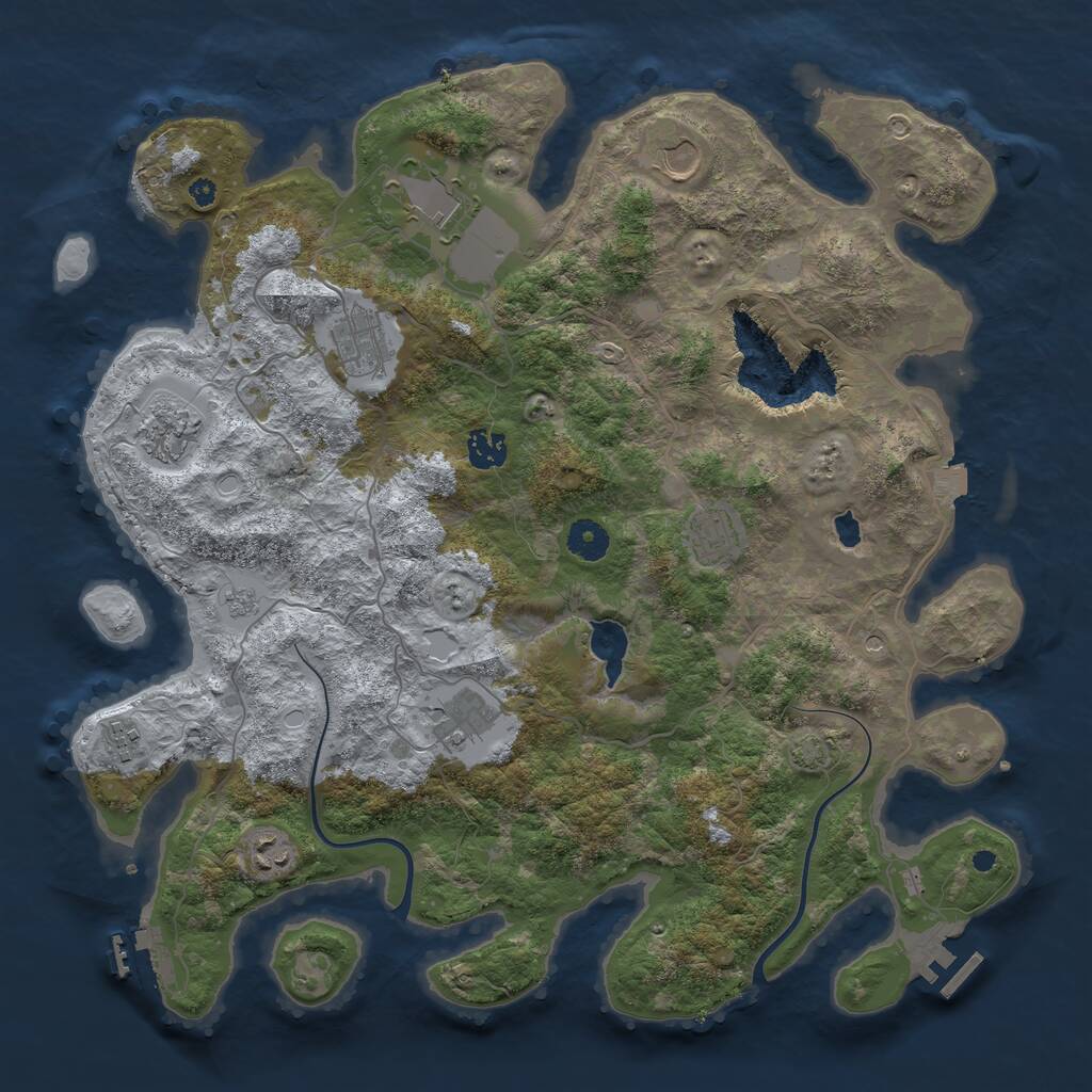 Rust Map: Procedural Map, Size: 4000, Seed: 432993, 15 Monuments