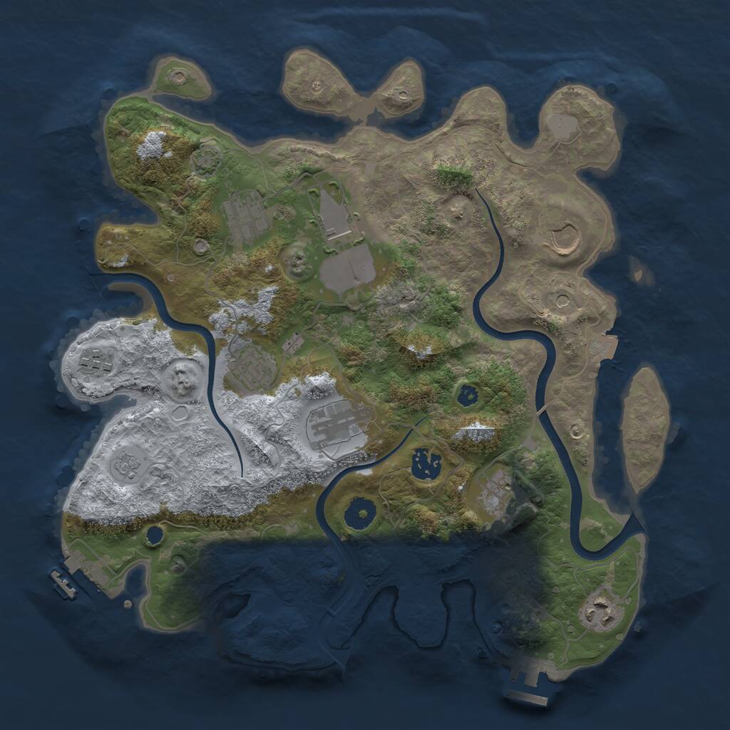 Rust Map: Procedural Map, Size: 3500, Seed: 821213204, 15 Monuments