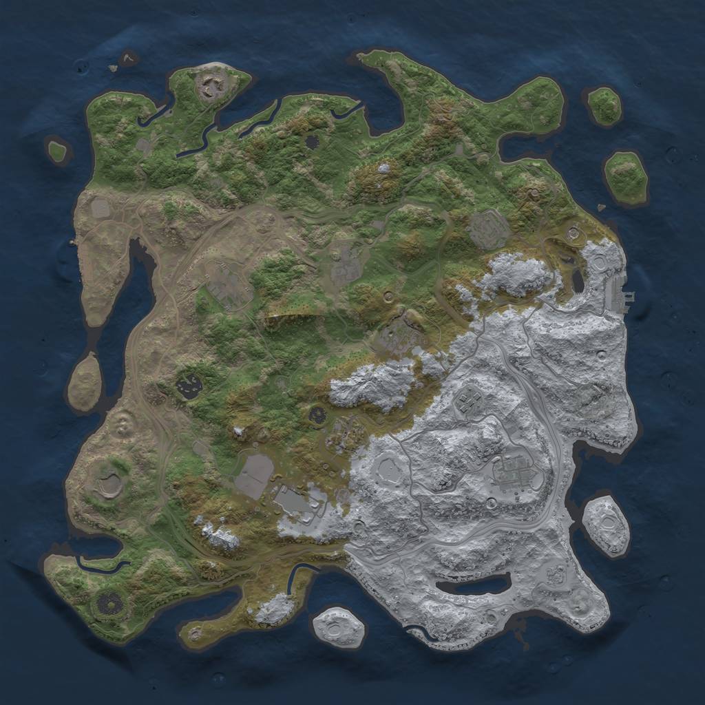 Rust Map: Procedural Map, Size: 4250, Seed: 474161490, 20 Monuments