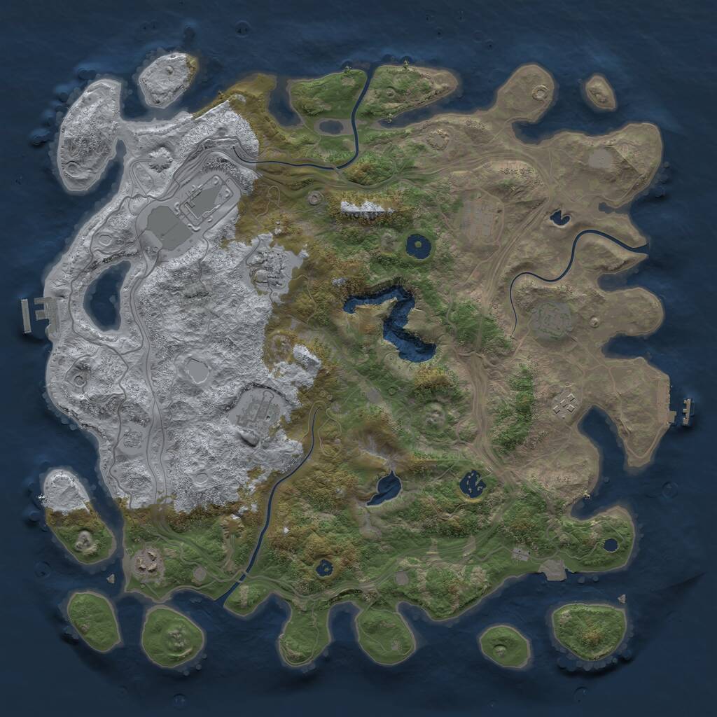 Rust Map: Procedural Map, Size: 4300, Seed: 2022, 14 Monuments