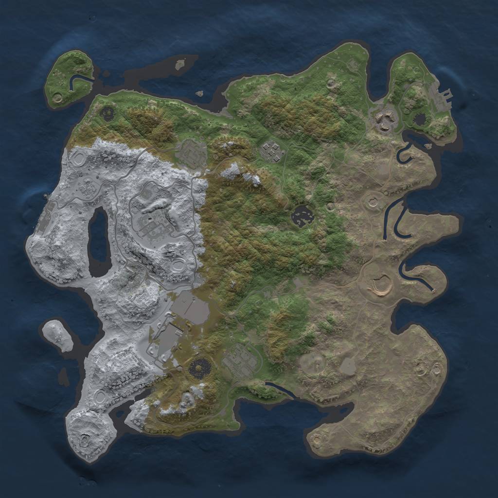 Rust Map: Procedural Map, Size: 3500, Seed: 137011817, 17 Monuments