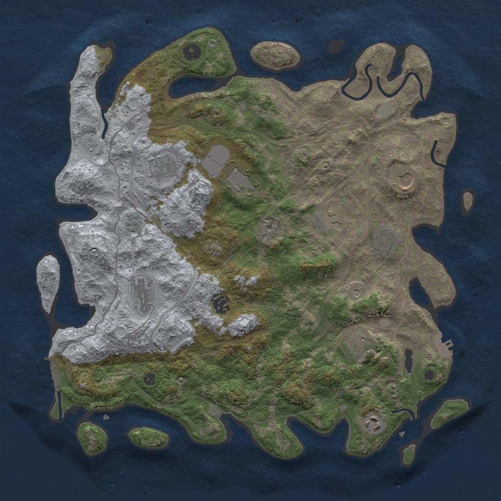 Rust Map: Procedural Map, Size: 4300, Seed: 372221112, 19 Monuments