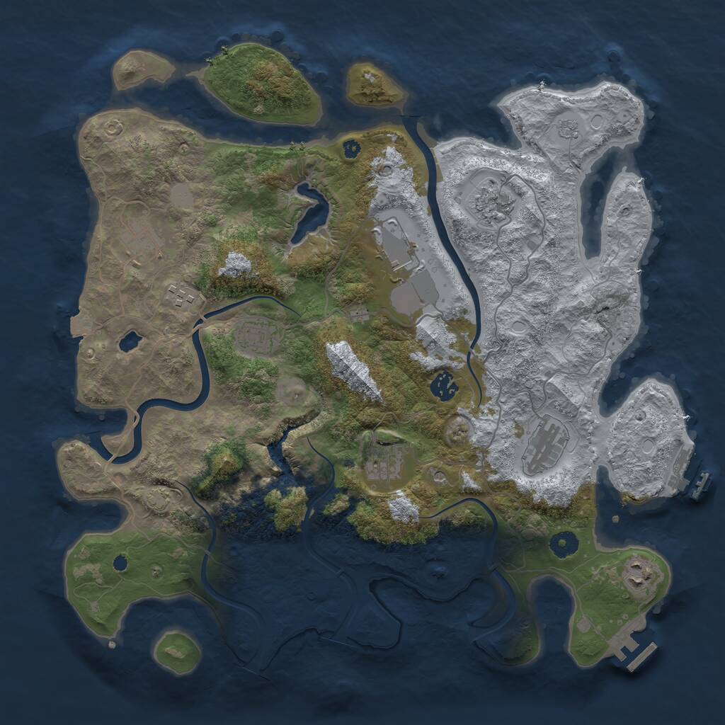 Rust Map: Procedural Map, Size: 4000, Seed: 508608708, 15 Monuments