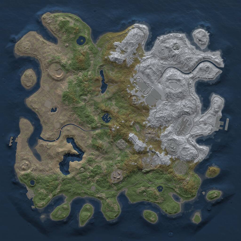 Rust Map: Procedural Map, Size: 4000, Seed: 16196, 13 Monuments