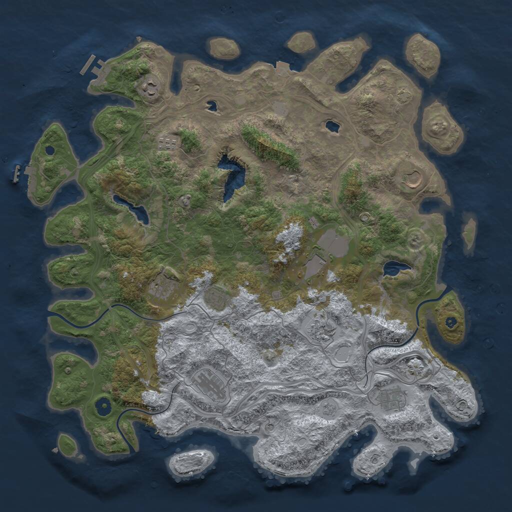 Rust Map: Procedural Map, Size: 4500, Seed: 1286065627, 15 Monuments