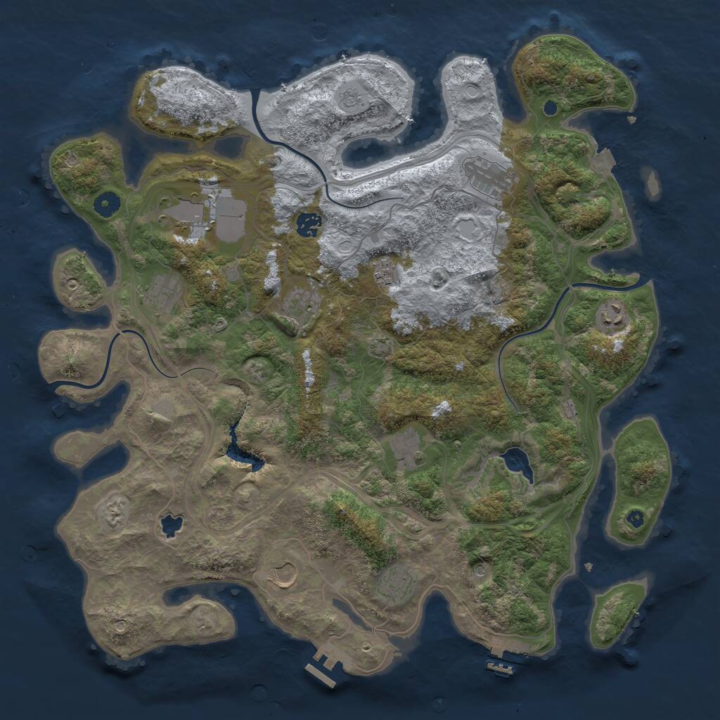 Rust Map: Procedural Map, Size: 4250, Seed: 338792011, 16 Monuments