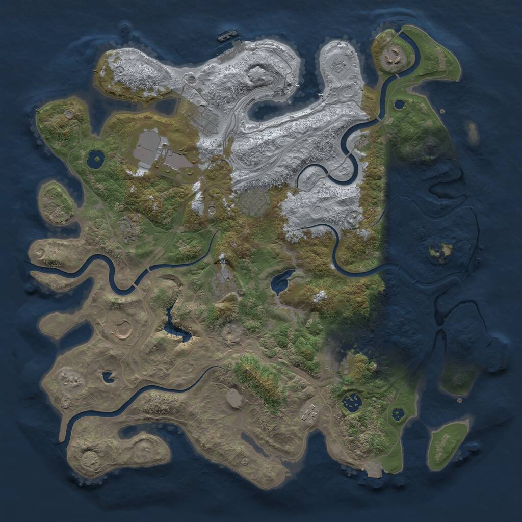 Rust Map: Procedural Map, Size: 4250, Seed: 338792011, 16 Monuments
