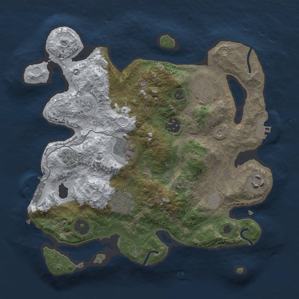 Rust Map: Procedural Map, Size: 3000, Seed: 1412900679, 15 Monuments