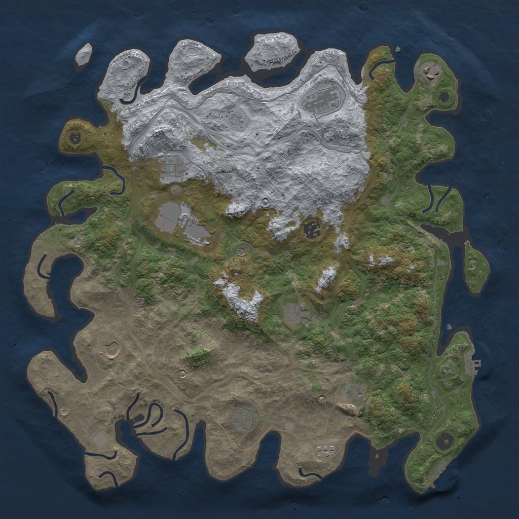 Rust Map: Procedural Map, Size: 4500, Seed: 5565656, 19 Monuments