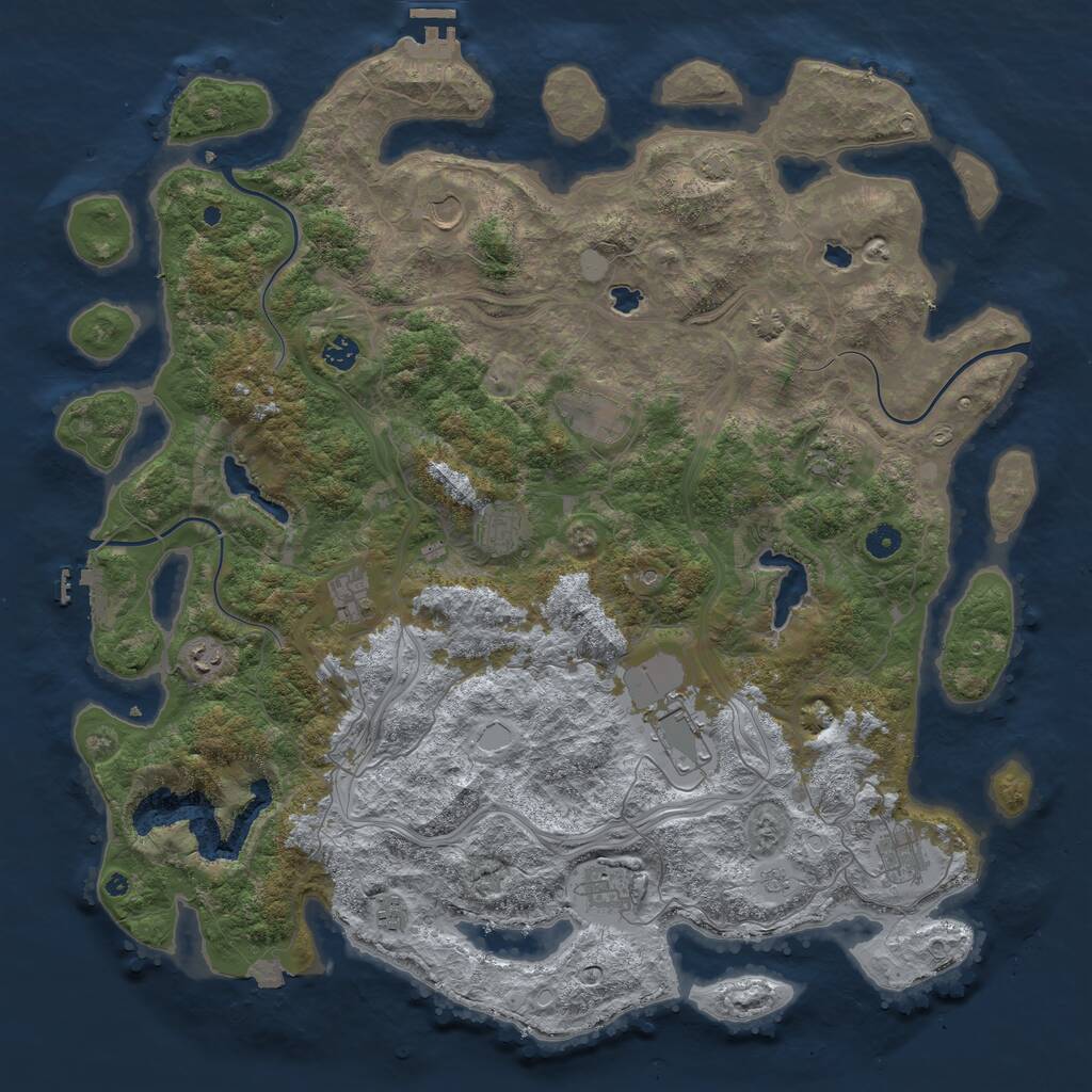 Rust Map: Procedural Map, Size: 4800, Seed: 887807231, 17 Monuments