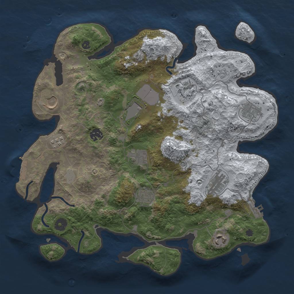 Rust Map: Procedural Map, Size: 3500, Seed: 66238770, 19 Monuments