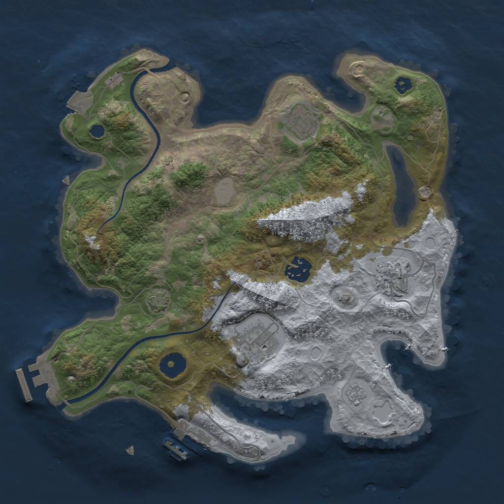 Rust Map: Procedural Map, Size: 3000, Seed: 317152689, 9 Monuments