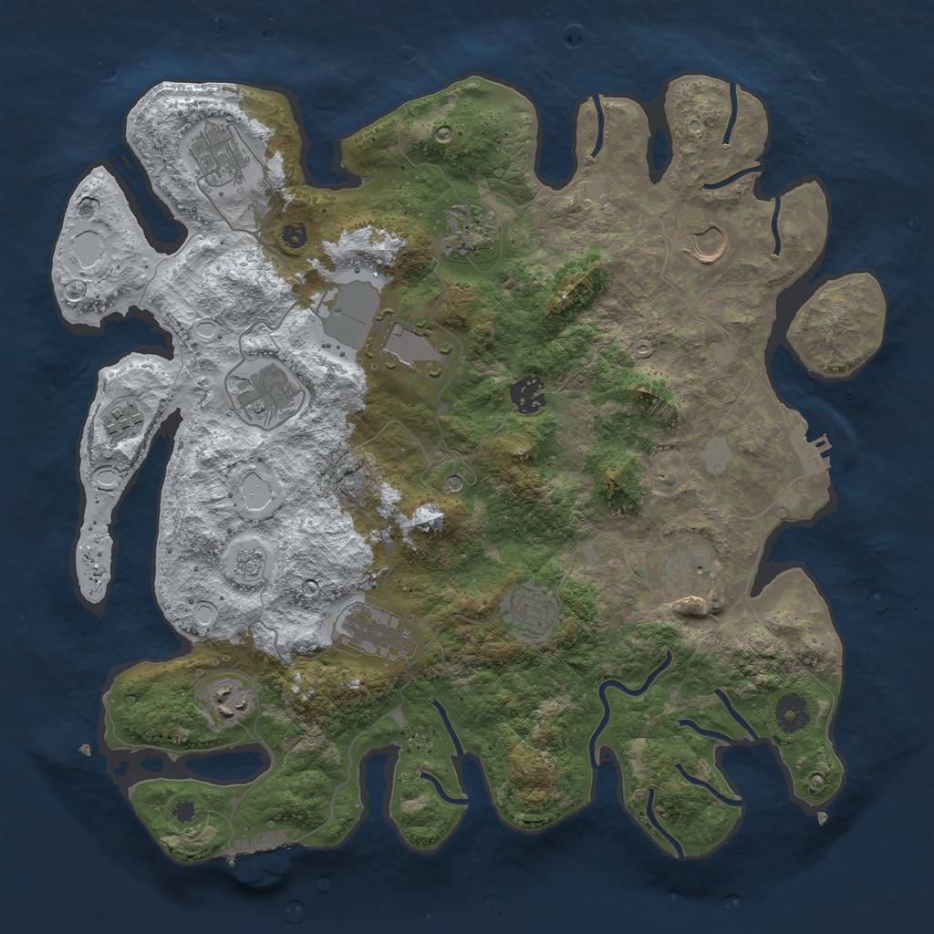 Rust Map: Procedural Map, Size: 3800, Seed: 93307, 20 Monuments