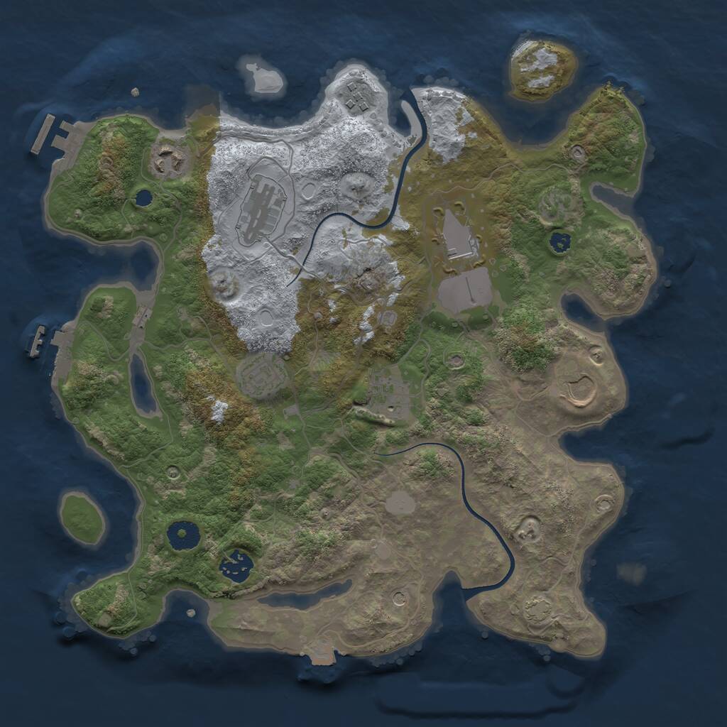 Rust Map: Procedural Map, Size: 3500, Seed: 20220630, 13 Monuments