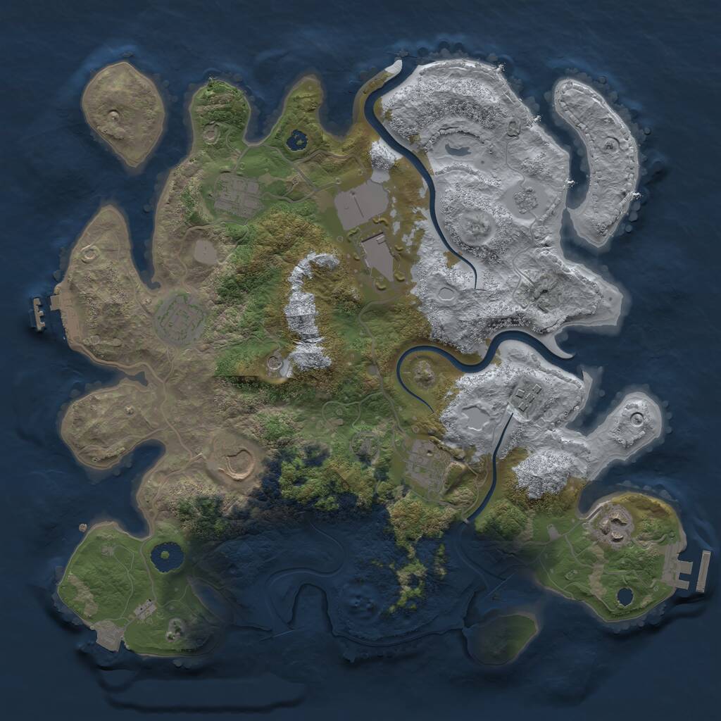 Rust Map: Procedural Map, Size: 3500, Seed: 678, 13 Monuments