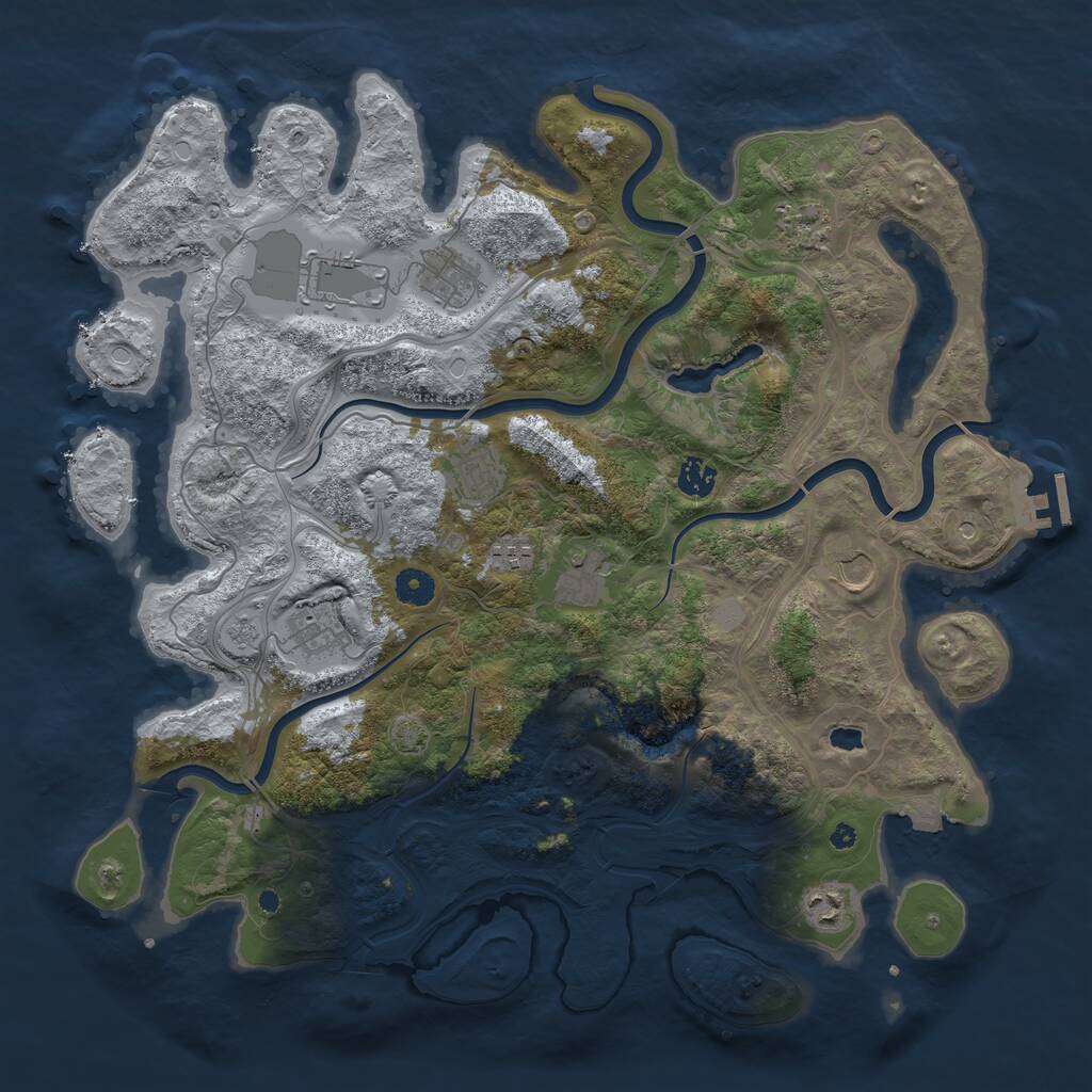 Rust Map: Procedural Map, Size: 4250, Seed: 1282355855, 15 Monuments