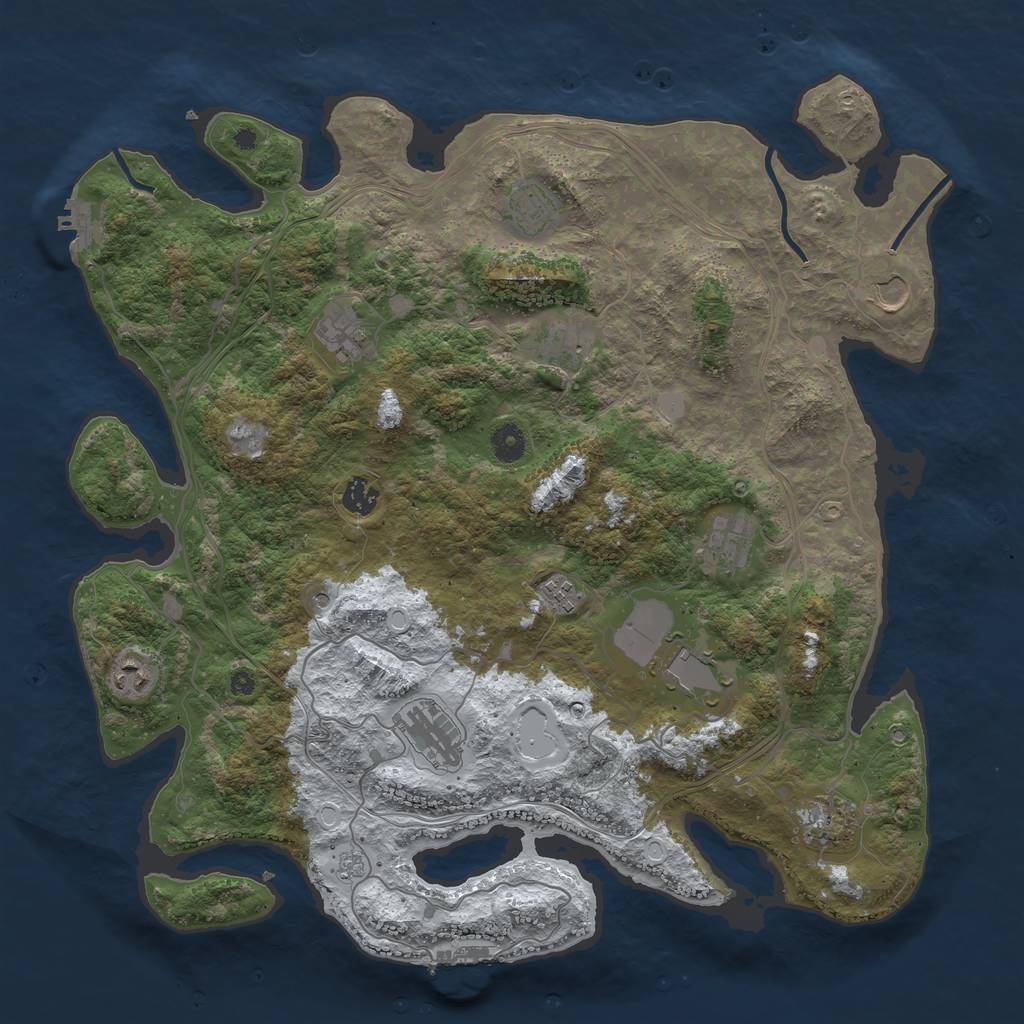 Rust Map: Procedural Map, Size: 4250, Seed: 936017164, 20 Monuments