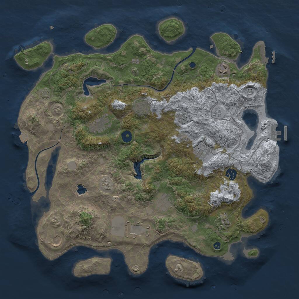 Rust Map: Procedural Map, Size: 4000, Seed: 4189825, 16 Monuments