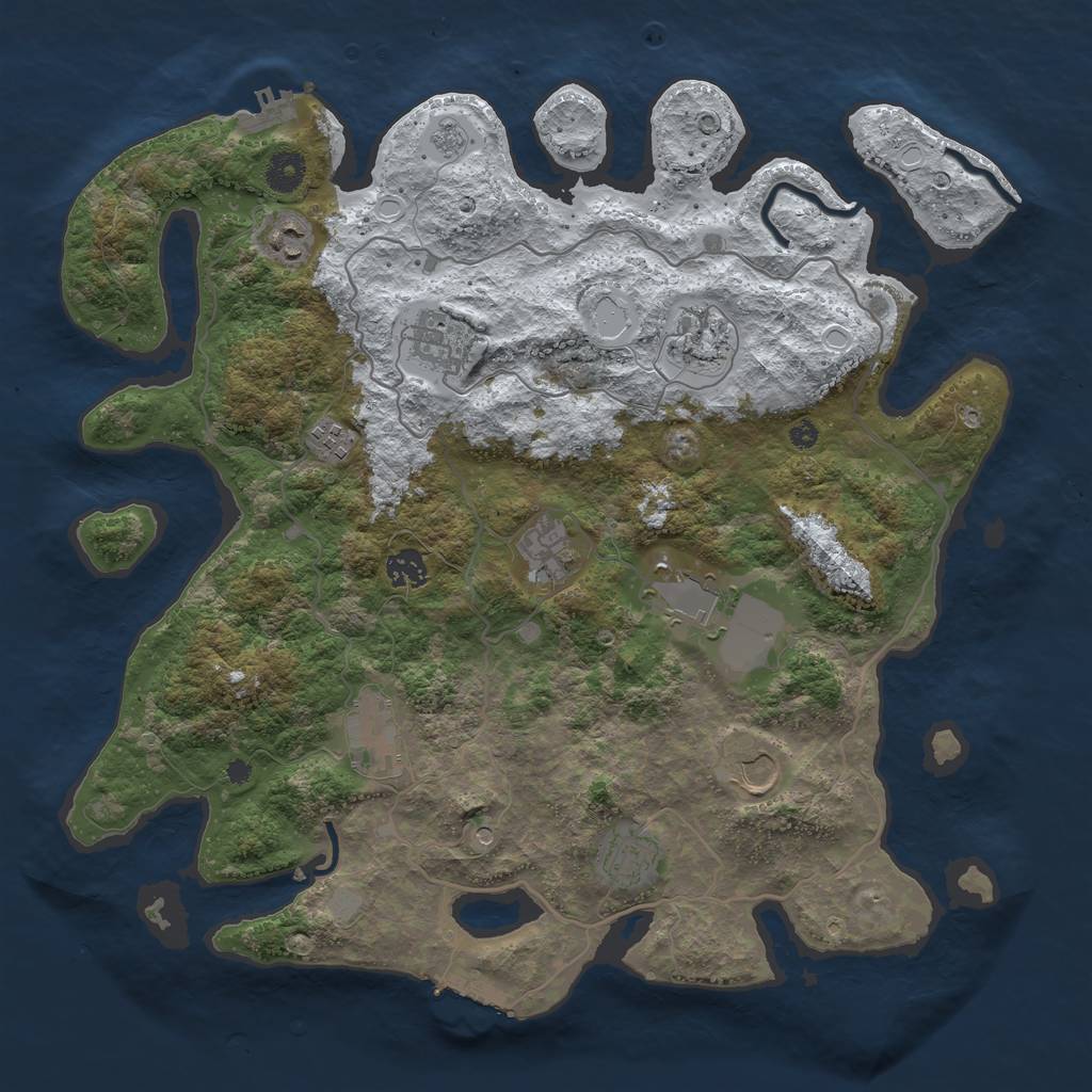 Rust Map: Procedural Map, Size: 4000, Seed: 1597084463, 19 Monuments