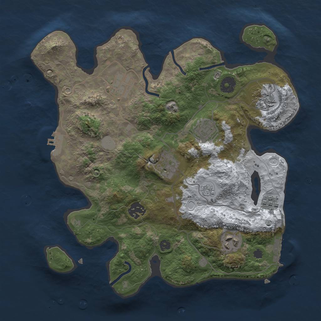 Rust Map: Procedural Map, Size: 3000, Seed: 1122301710, 15 Monuments