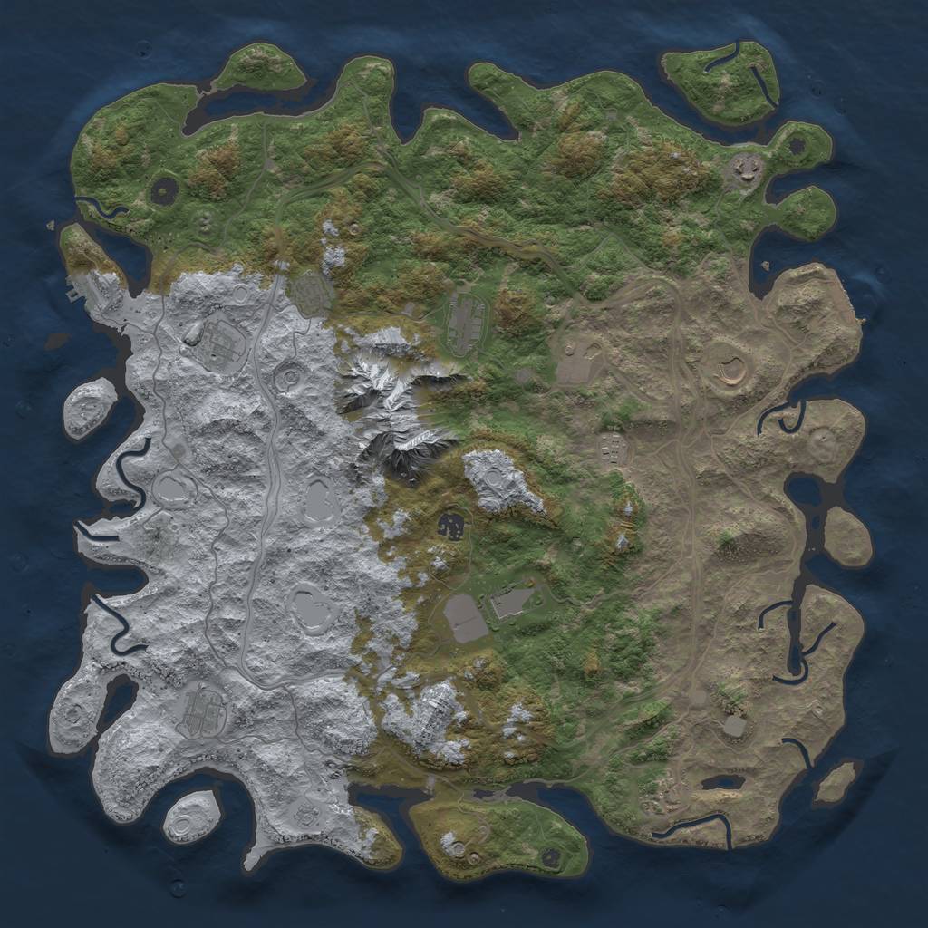 Rust Map: Procedural Map, Size: 5000, Seed: 57015816, 20 Monuments