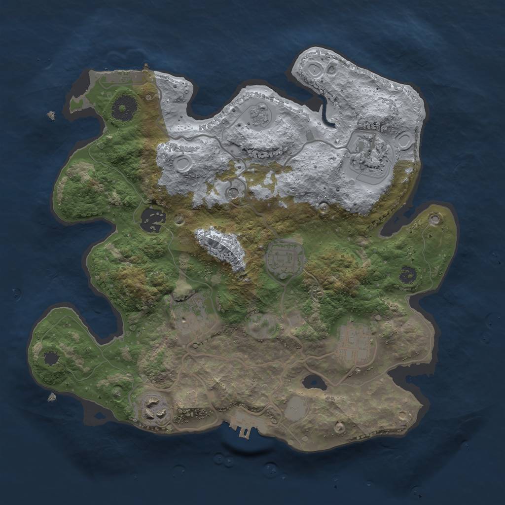 Rust Map: Procedural Map, Size: 3000, Seed: 879572935, 15 Monuments