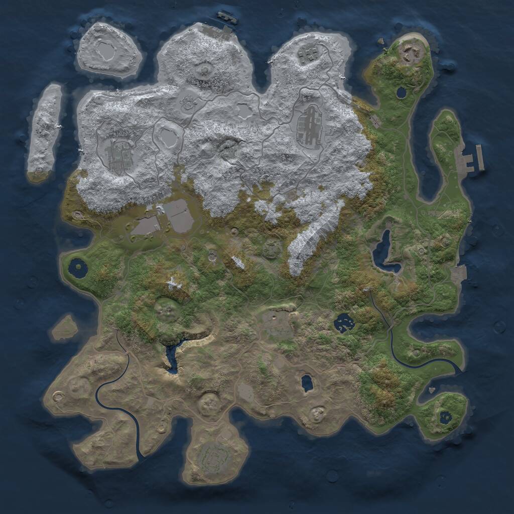 Rust Map: Procedural Map, Size: 4000, Seed: 72248209, 14 Monuments