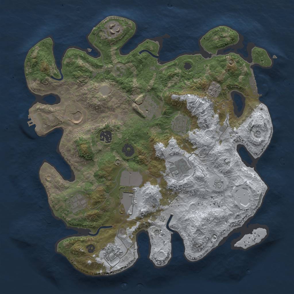 Rust Map: Procedural Map, Size: 3500, Seed: 220630, 19 Monuments