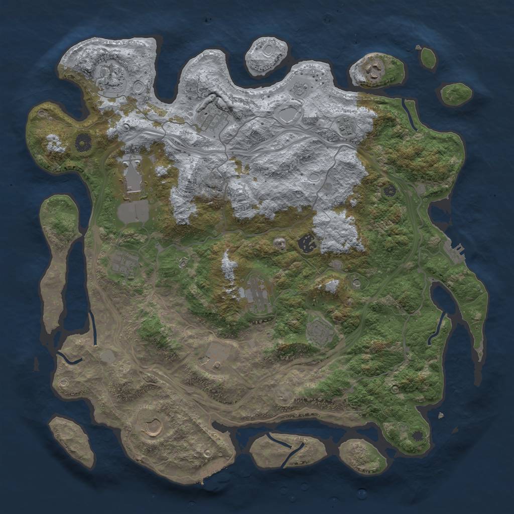 Rust Map: Procedural Map, Size: 4300, Seed: 5323, 18 Monuments