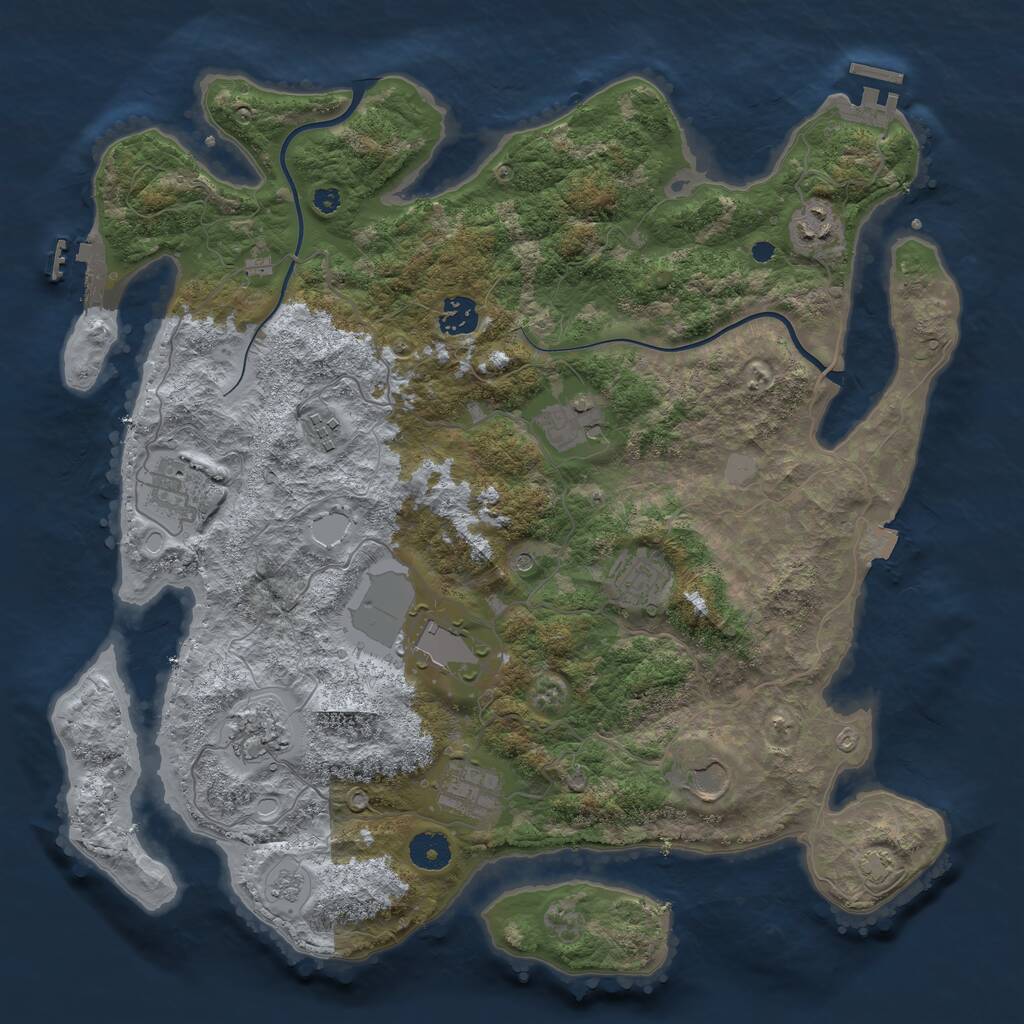 Rust Map: Procedural Map, Size: 3850, Seed: 31515731, 16 Monuments
