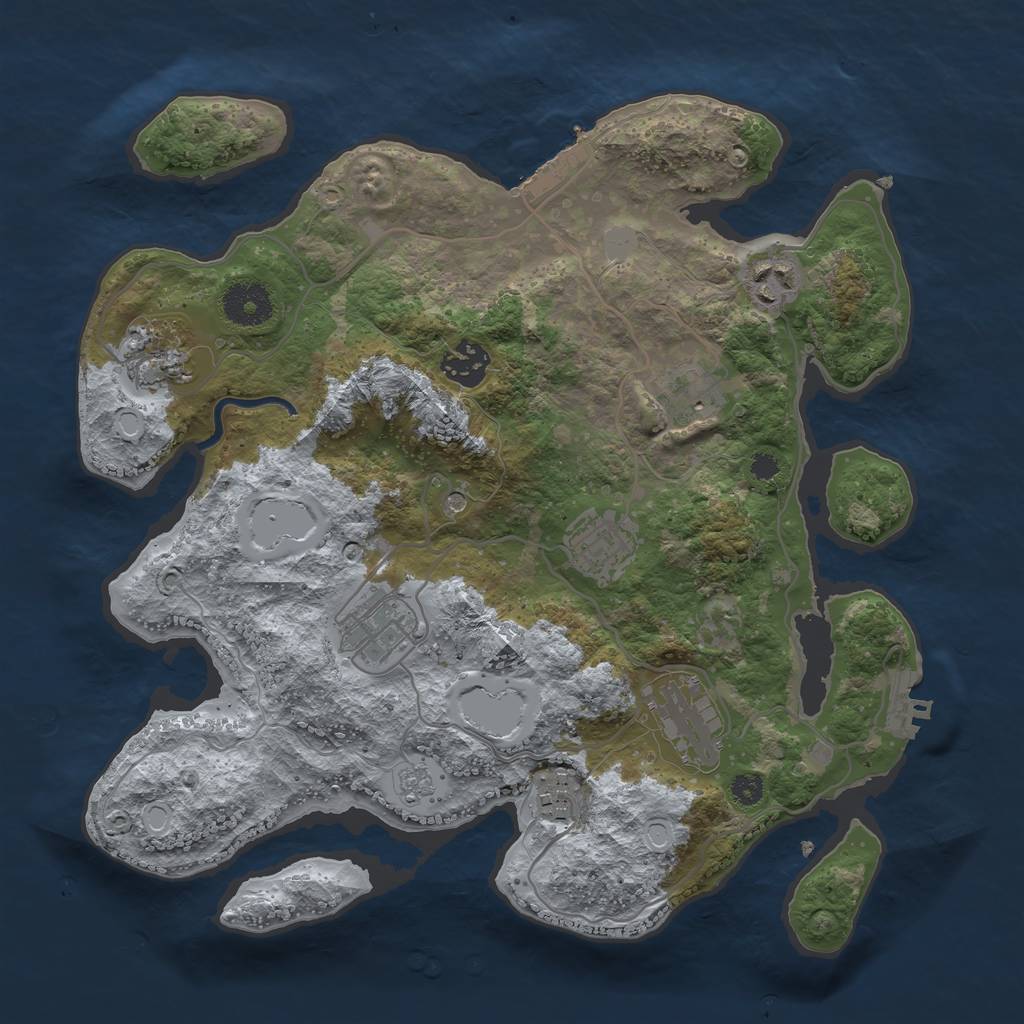 Rust Map: Procedural Map, Size: 3300, Seed: 60, 17 Monuments