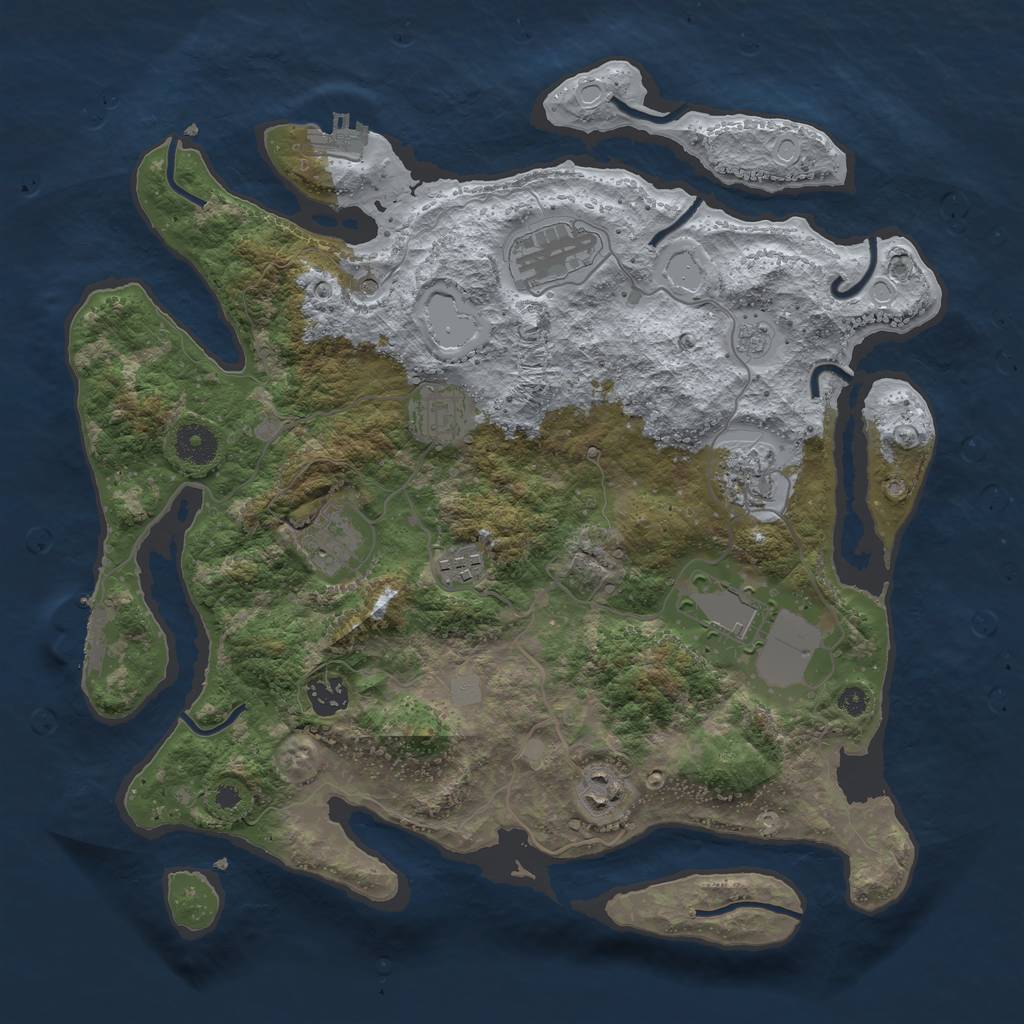 Rust Map: Procedural Map, Size: 3700, Seed: 739732153, 15 Monuments