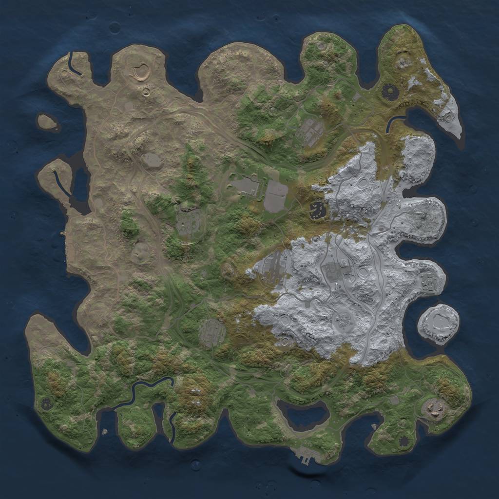 Rust Map: Procedural Map, Size: 4250, Seed: 1463, 19 Monuments
