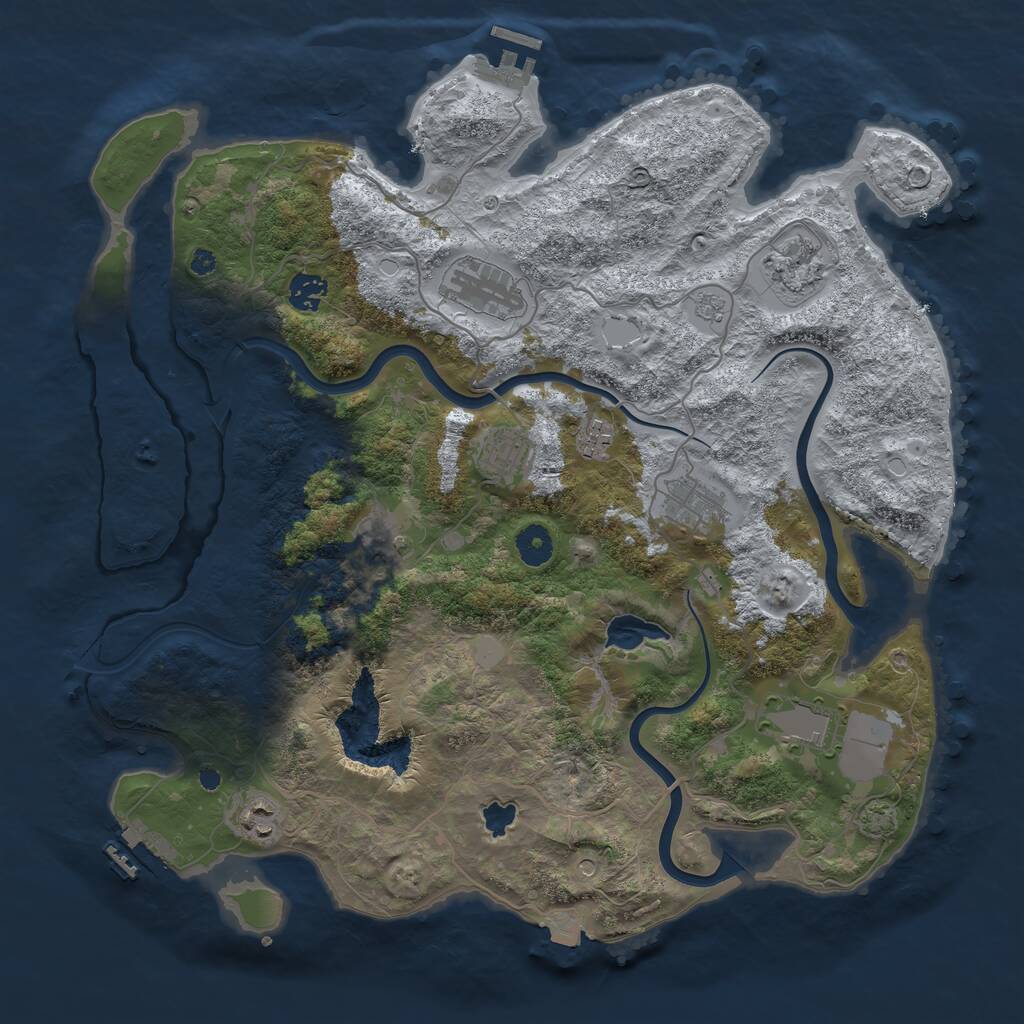 Rust Map: Procedural Map, Size: 4000, Seed: 2019894076, 15 Monuments